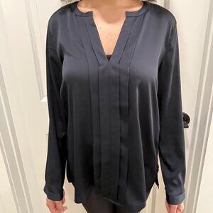 Ann Taylor Navy Long Sleeve Blouse